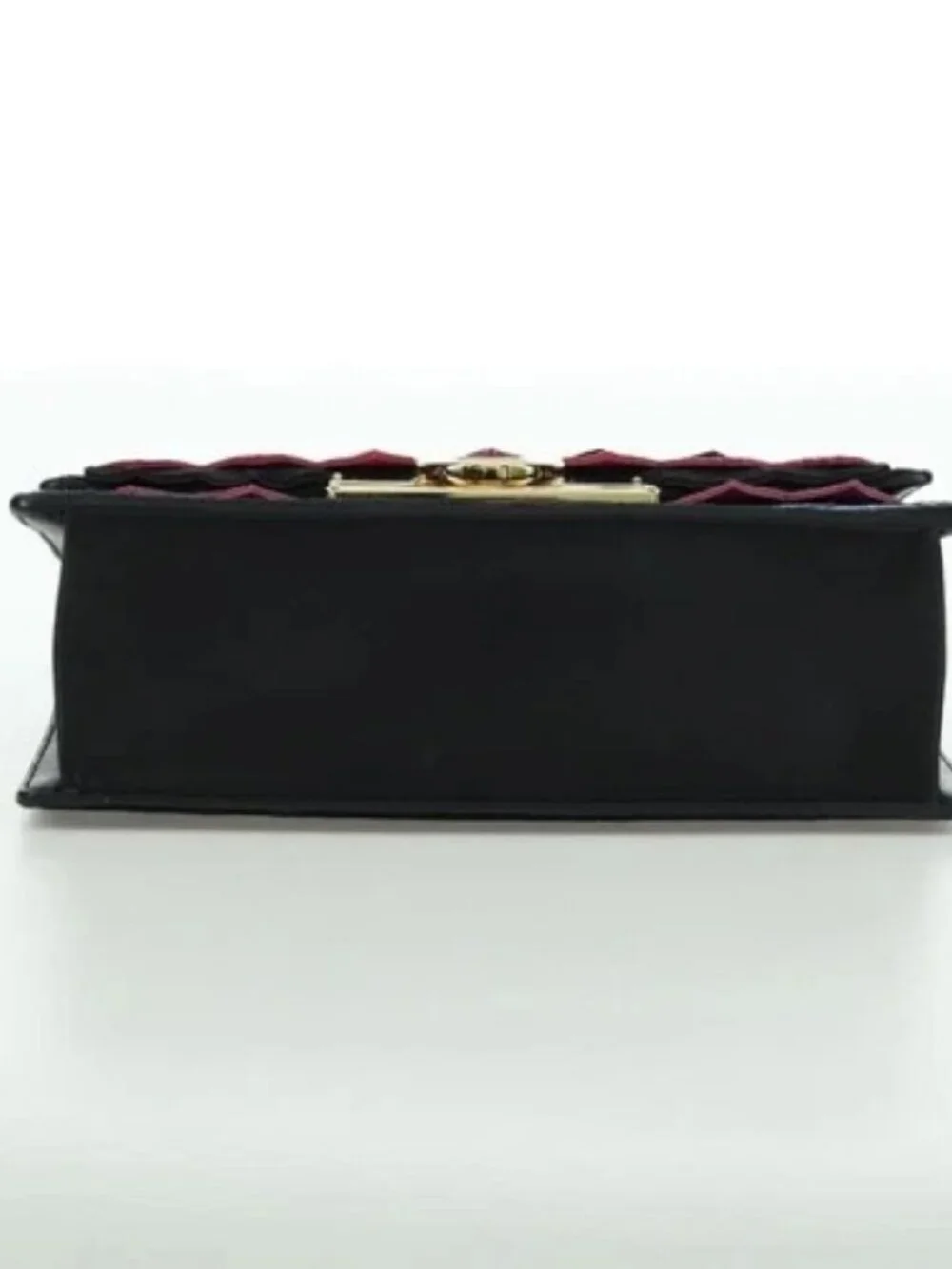 Salvatore Ferragamo Gancini Shoulder Bag Suede Black Pink gold Auth ARZ419M